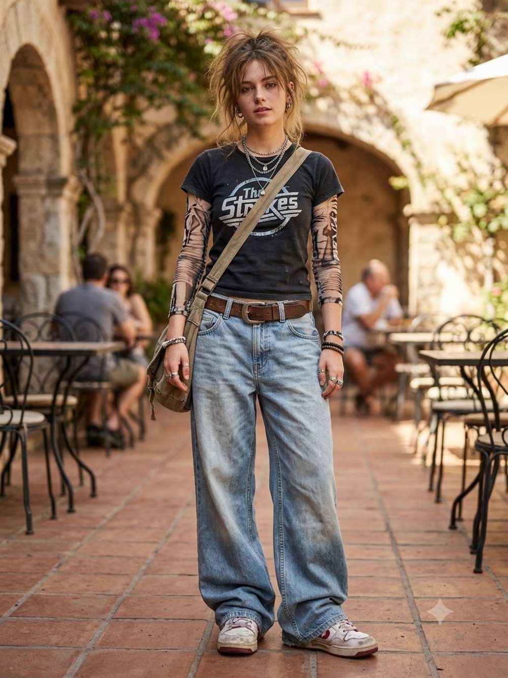 R Jeans Wide Leg High Rise Denim Y2K Puddle Jeans Streetwear Indie Sleeze
